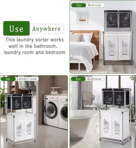 Canasto Para La Ropa Sucia 4 Divisiones